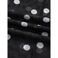 Lilith Black Polka Dot Patterned Bodycon Mock Neck Mesh Long Sleeve Top