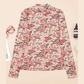 Dionne Retro Floral Print Mock Neck Mesh Long Sleeve Top