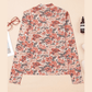 Dionne Retro Floral Print Mock Neck Mesh Long Sleeve Top