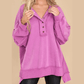 RTS Oversized Exposed Seam Henley Sweatshirt
