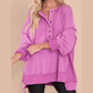 RTS Oversized Exposed Seam Henley Sweatshirt