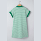 Janey Green Stripe Quarter Zip Polo Collar T Shirt Dress with Pockets