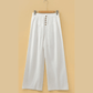 Pippy Drawstring Elastic Waist Button Pleated Detail Wide Leg Pants