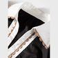 SALE!!!  Ronnie Black Ricrac Trim Color Block Patchwork Shirt Collar Short Sleeve Blouse