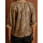 Tiffie Gold Half Sleeve Metallic Leopard Print Blouse