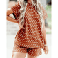 Kaden Brown Polka Dot Print Short Set