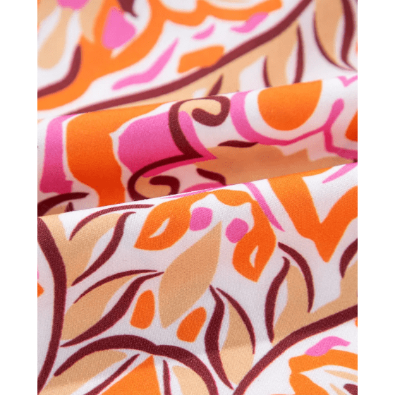 Maree Abstract Printed Long Sleeve Tied Neckline Mini Dress