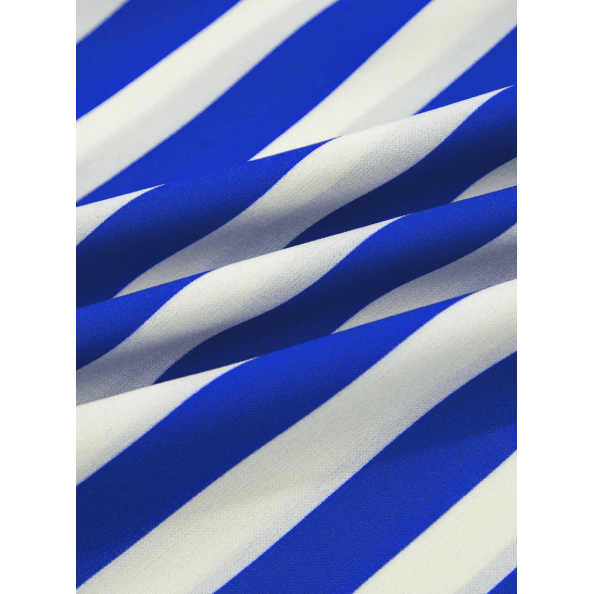 Jada Sky Blue Stripe Balloon Sleeve Loose Button up Shirt