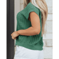 Audrey Mist Green Round Neck Textured Short Sleeve Sweater