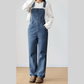 Coralynn Dark Blue Retro Bib Pocket Buckle Straps Casual Denim Jumpsuit