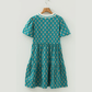 Pyper Green Contrast Trim V Neck Short Sleeve Floral Dress