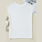 Haylie Off White Sweater Tee with Side Slits