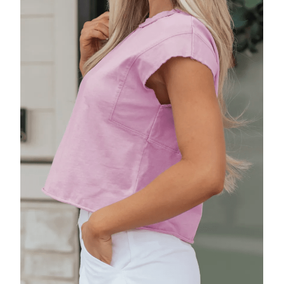 SALE!!!  Jerilyn Pink Mineral Wash Boxy Fit Cotton Tank Top