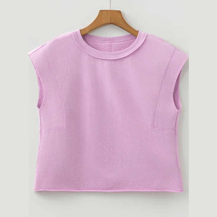 SALE!!!  Jerilyn Pink Mineral Wash Boxy Fit Cotton Tank Top