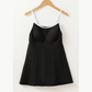 Saige Black Color Block Edge Ribbed Pocketed Lined Swim Dress
