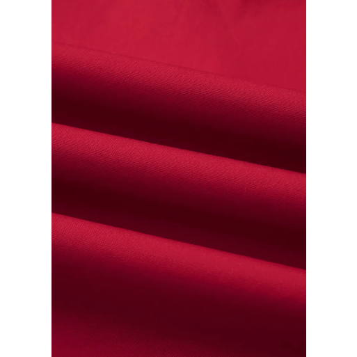 RTS Fiery Red Striped Frilled Collar Ruffled Short Sleeve Blouse