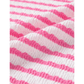 Lynneth Pink Stripe Textured Knit Contrast Trim V Neck Short Sleeve Top