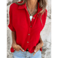 Kearstan Red Roll Sleeve Button Up Blouse