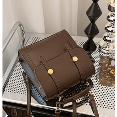 Dark Brown Convertible Street‑Style Backpack