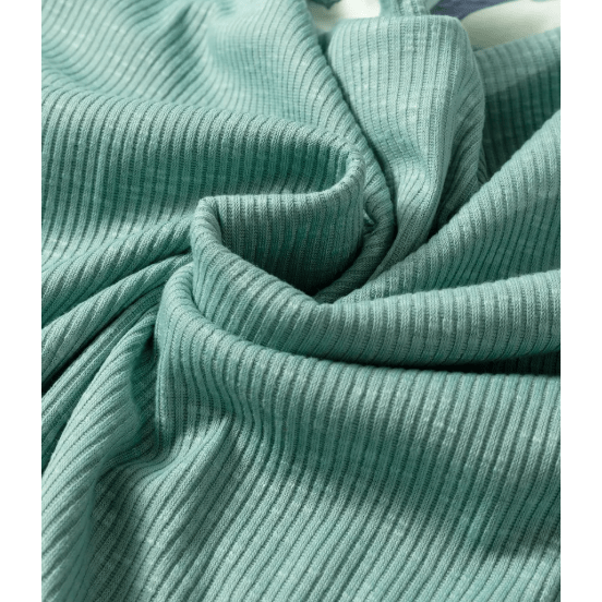 Candi Mist Green Ribbed Camouflage Patchwork Plus Size V Neck Tee