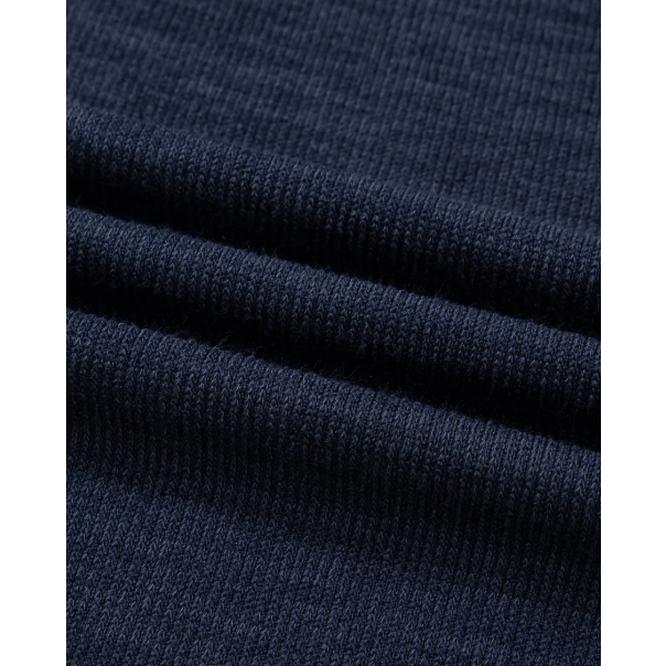 Kimbre Navy Blue Ribbed Contrast Leopard Patchwork Short Sleeve Top