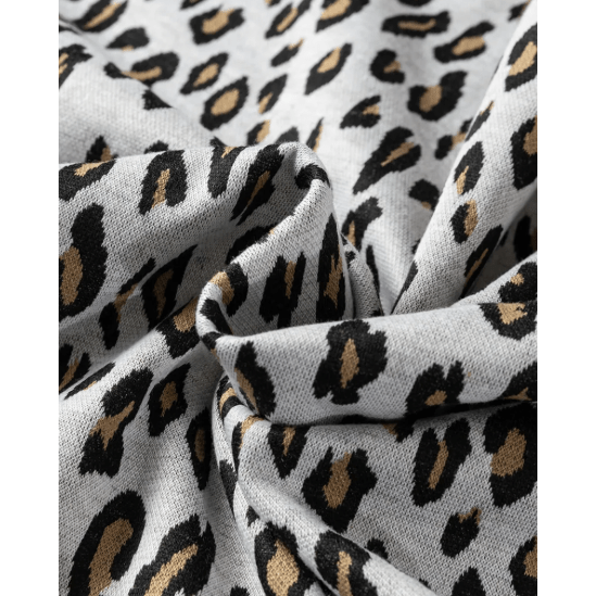 Abigal Leopard Print Casual Tee and Pants 2pcs Outfit