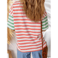 RTS Pink Stripe Drop Shoulder Casual T Shirt