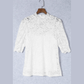Viola White High Neck Lace Short Sleeve Blouse