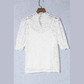 Viola White High Neck Lace Short Sleeve Blouse