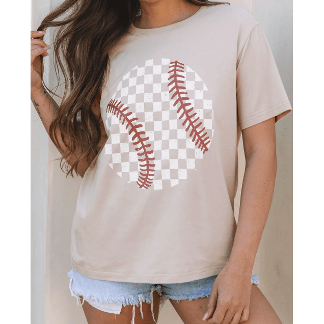 Checkered Baseball Graphic Tee