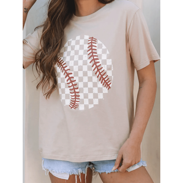 Checkered Baseball Graphic Tee