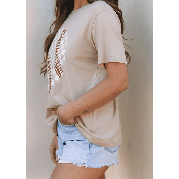 Checkered Baseball Graphic Tee