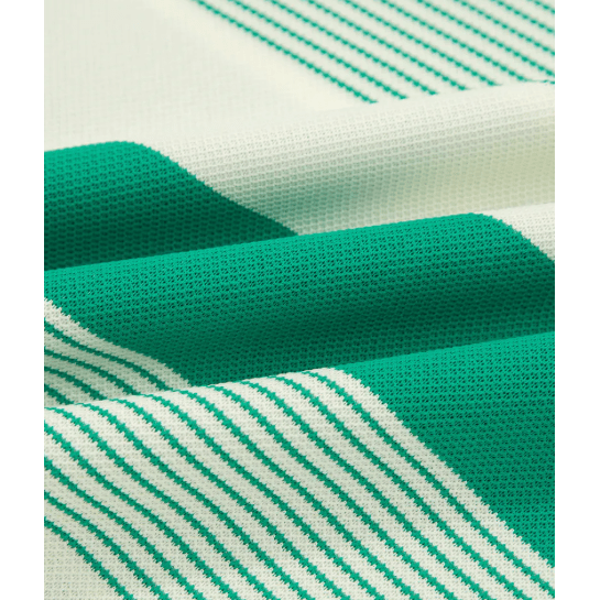 Celestia Green Stripe Mixed Print Crew Neck Cap Sleeve T Shirt