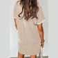 Clea Twisted Ribbed Color Block Trim T Shirt Shift Dress