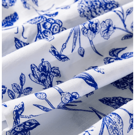 RTS Blue Ruffled Short Sleeve Tiered Floral Midi Dress