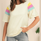 RTS Color Block Stitched Sleeve Loose T Shirt
