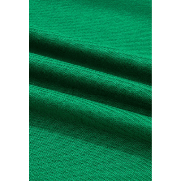 Melony Green Contrast Patchwork Half Zip Elastic Waist Short Sleeve Mini Dress