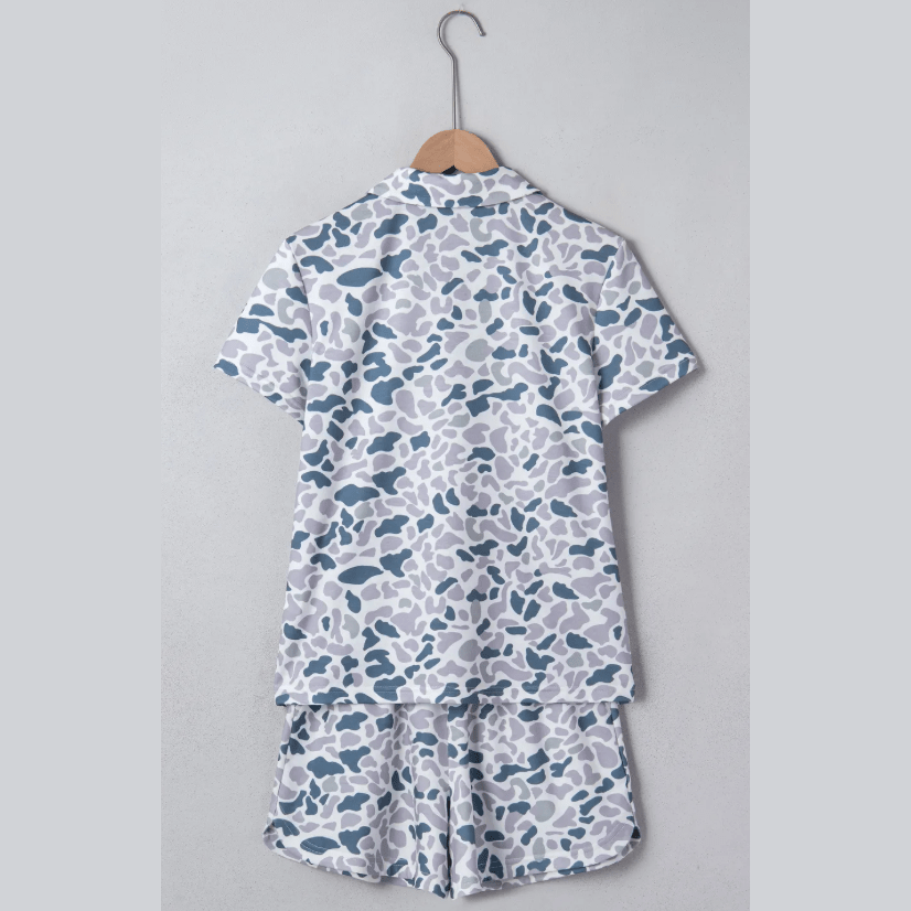 Celine Abstract Patterned Polo Collar T Shirt and Shorts Set