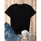 Valeria Black Casual Plain Crew Neck Tee