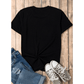 Valeria Black Casual Plain Crew Neck Tee
