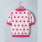 Lauri Hot Pink Polka Dot Puff Short Sleeve Sweater