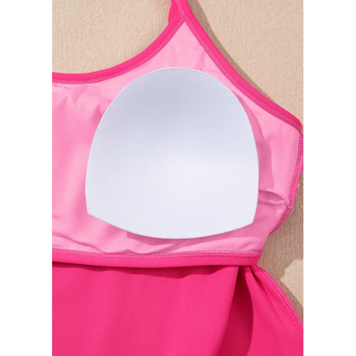 Gilly Tie Shoulder Floral Print Cute Tankini Set