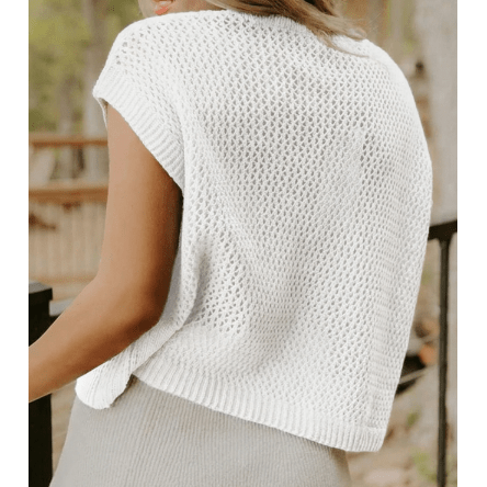 White Flag Graphic Short Sleeve Sweater