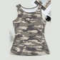 Anetta Green Camouflage Print Ribbed Knit Round Neck Tank Top