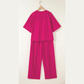 Dorcas Pink Drop Shoulder Boxy Tee and Barrel Pants Set