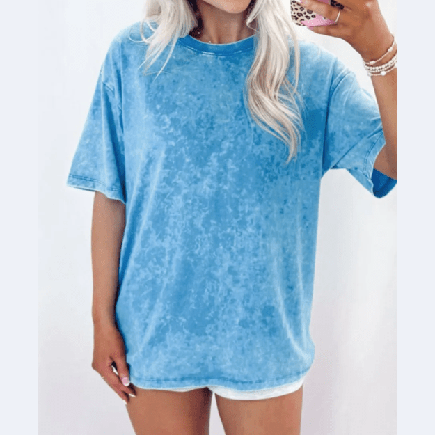 Amanda Blue Mineral Washed Oversized Tee