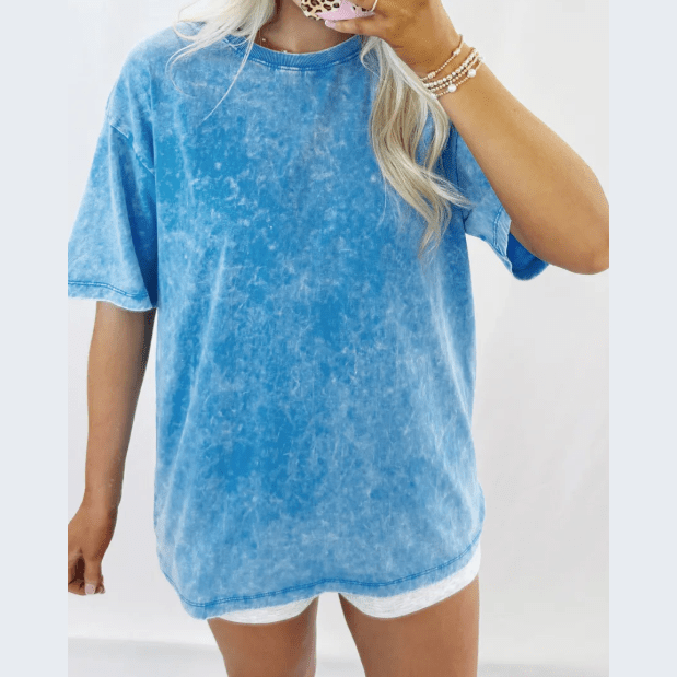 Amanda Blue Mineral Washed Oversized Tee