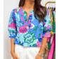RTS Tibbie Floral Print V Neck Half Sleeve Blouse
