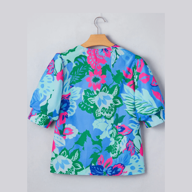 RTS Tibbie Floral Print V Neck Half Sleeve Blouse