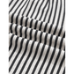 Dorthea Black Stripe Collared Split Neck Short Bubble Sleeve Blouse